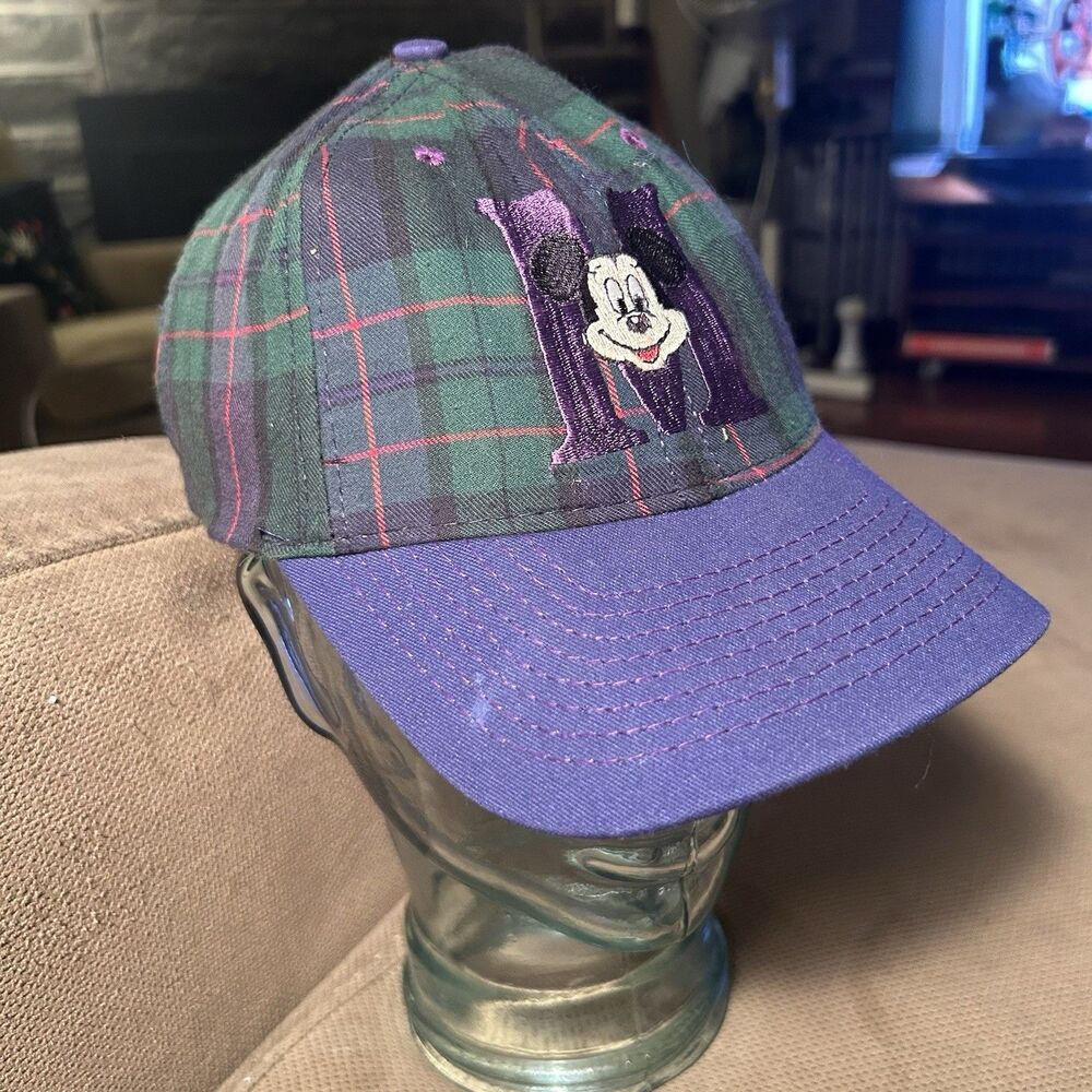 Embroidered Mickey Mouse Goofyβs Hat Co. Plaid Cap Adjustable Snapback Disney